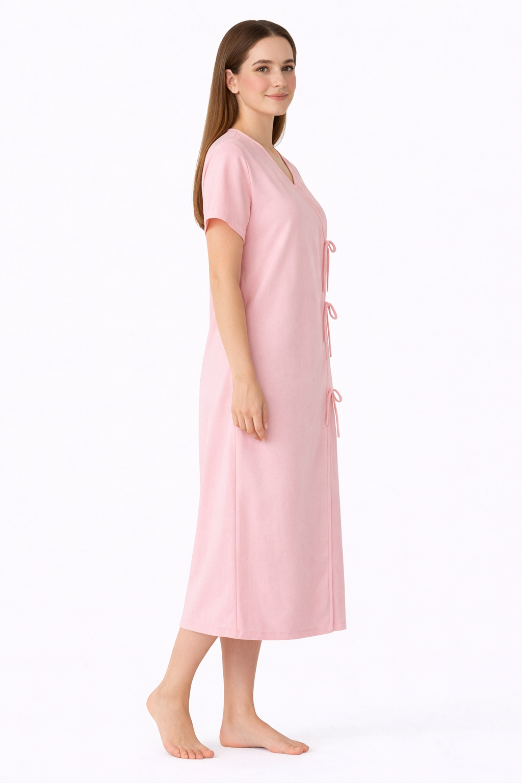 Peach Front-Open Patient Gown | Unisex | Free Size | Comfortable, Accessible, and Durable