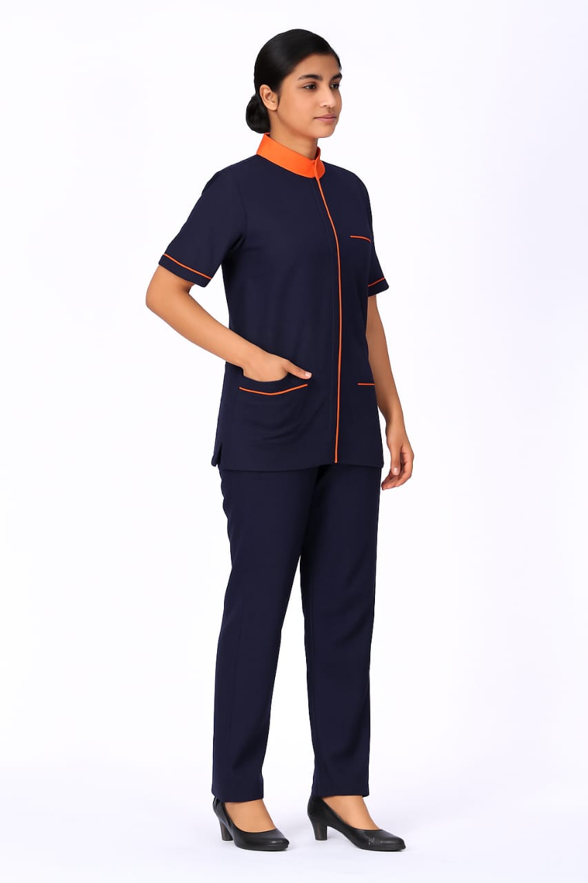 Hangerage Staff Uniform | Unisex | Navy Blue with Orange Trim (Polycotton)