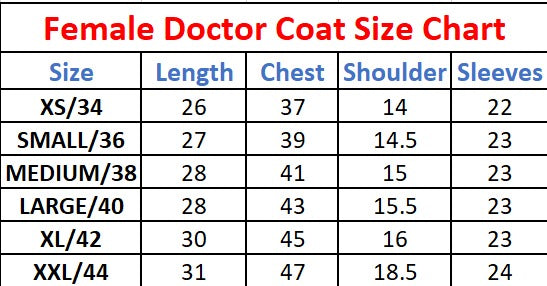 Female Apron | Stylish, Comfortable | Full Sleeves | Ideal For Health care Professionals | Sizes (XS-2XL)