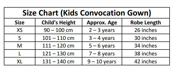 Red & Gold Kids Convocation Graduation Gown with Cap