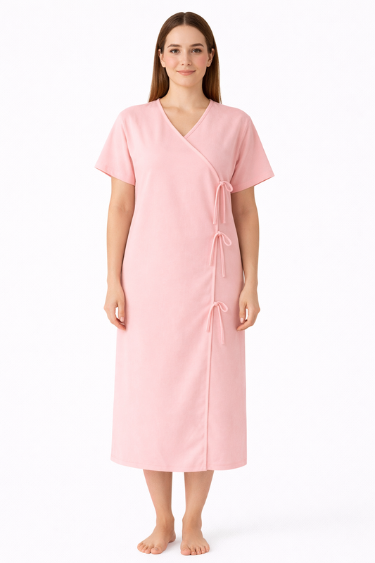 Peach Front-Open Patient Gown | Unisex | Free Size | Comfortable, Accessible, and Durable
