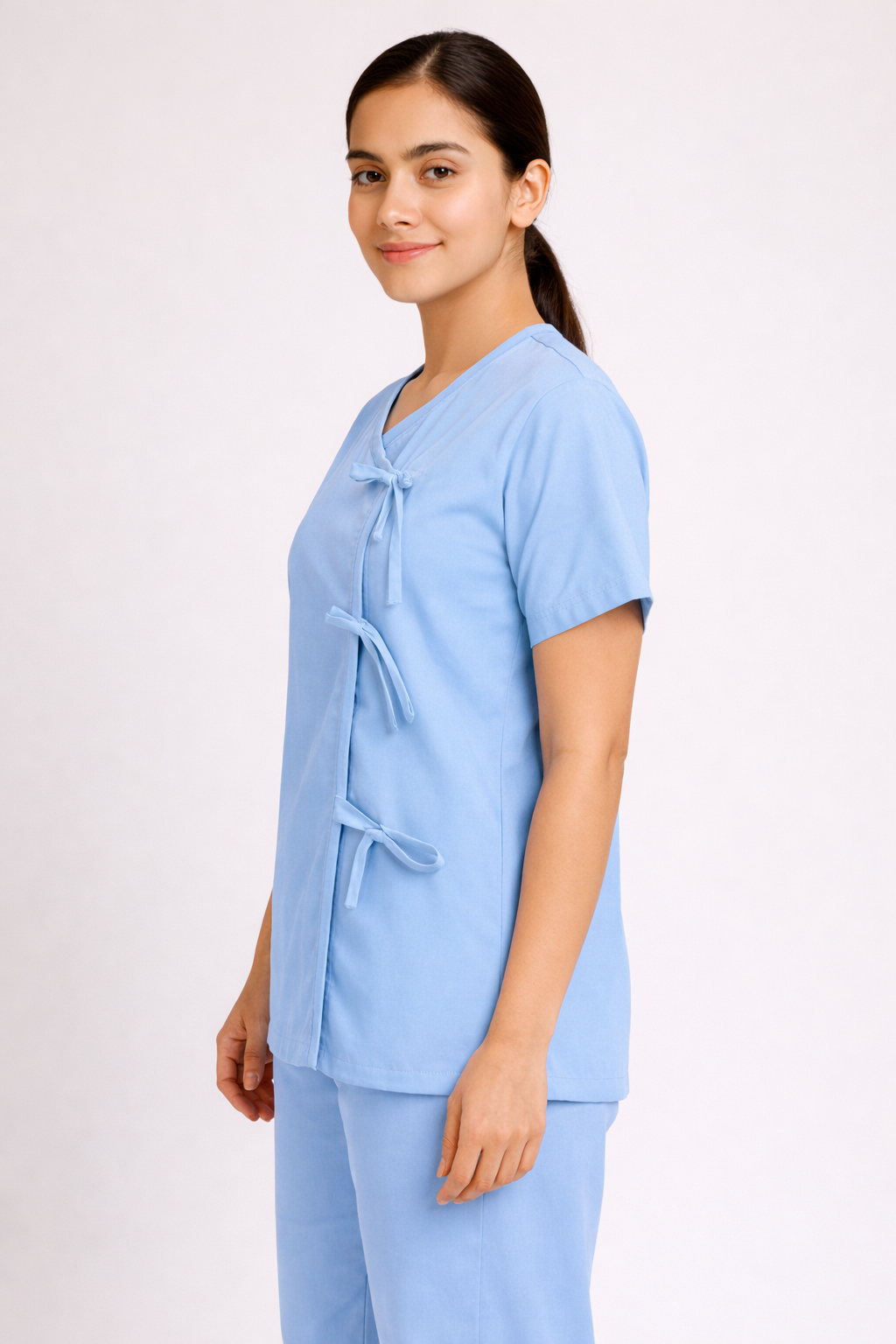 Sky Blue Front-Open Patient Kurta-Pajama | Unisex | Free Size | Comfortable, Accessible, and Durable