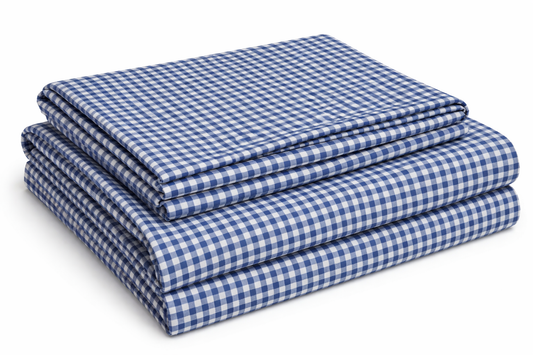 Blue Checked Hospital Bed Sheet with Pillow Cover– Soft, Breathable & Durable | Size (57 X 90 inches) | Pack Of 2