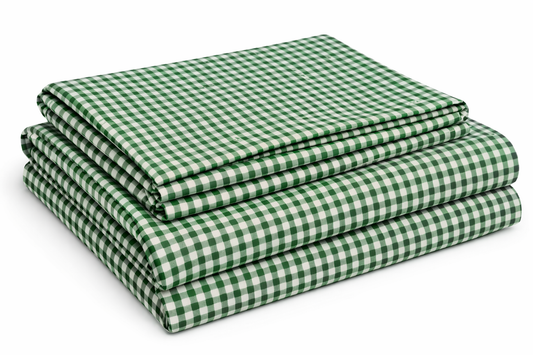 Green Checked Hospital Bed Sheet – Soft, Breathable & Durable | Size (57 X 90 inches) | Pack Of 2