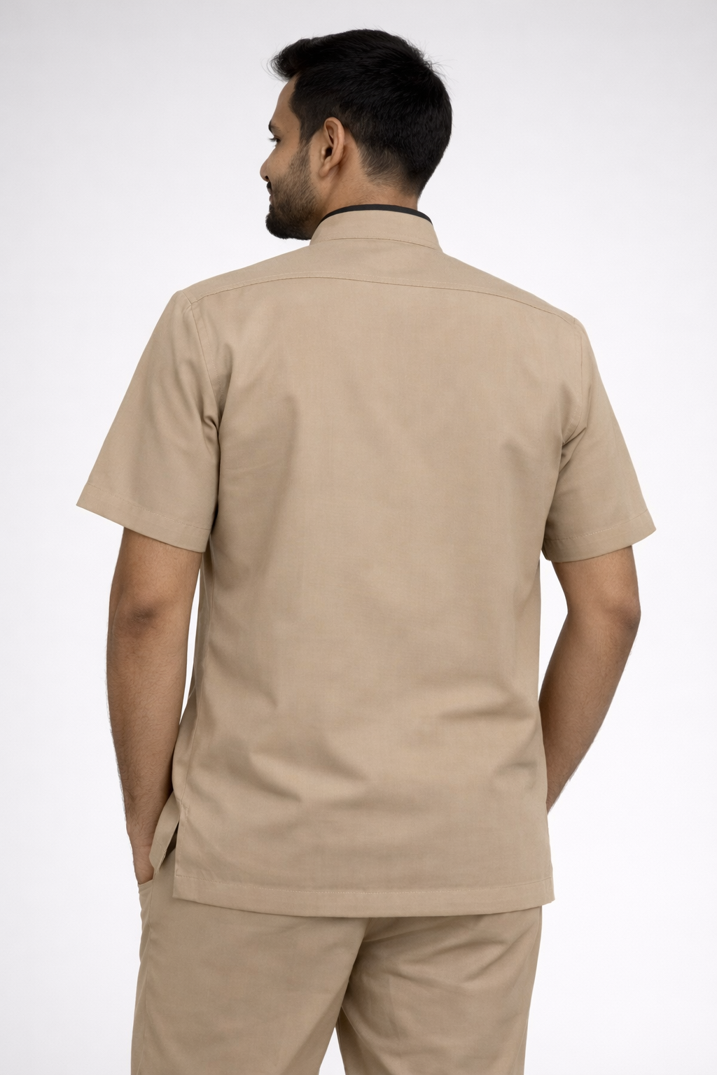 Beige Male Staff Uniform Set –  Polycotton Shirt & Trouser | Size (S-2XL)