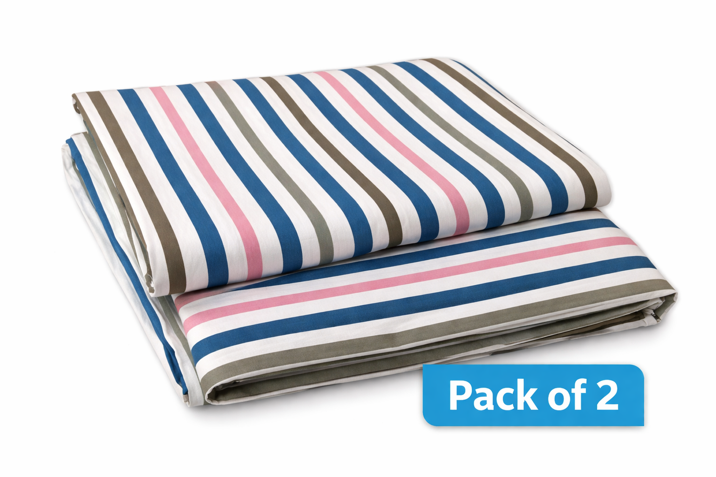 Candy Cotton Striped Hospital Bed Sheet – Soft, Breathable & Durable | Size (57 X 90 inches) | Pack Of 2