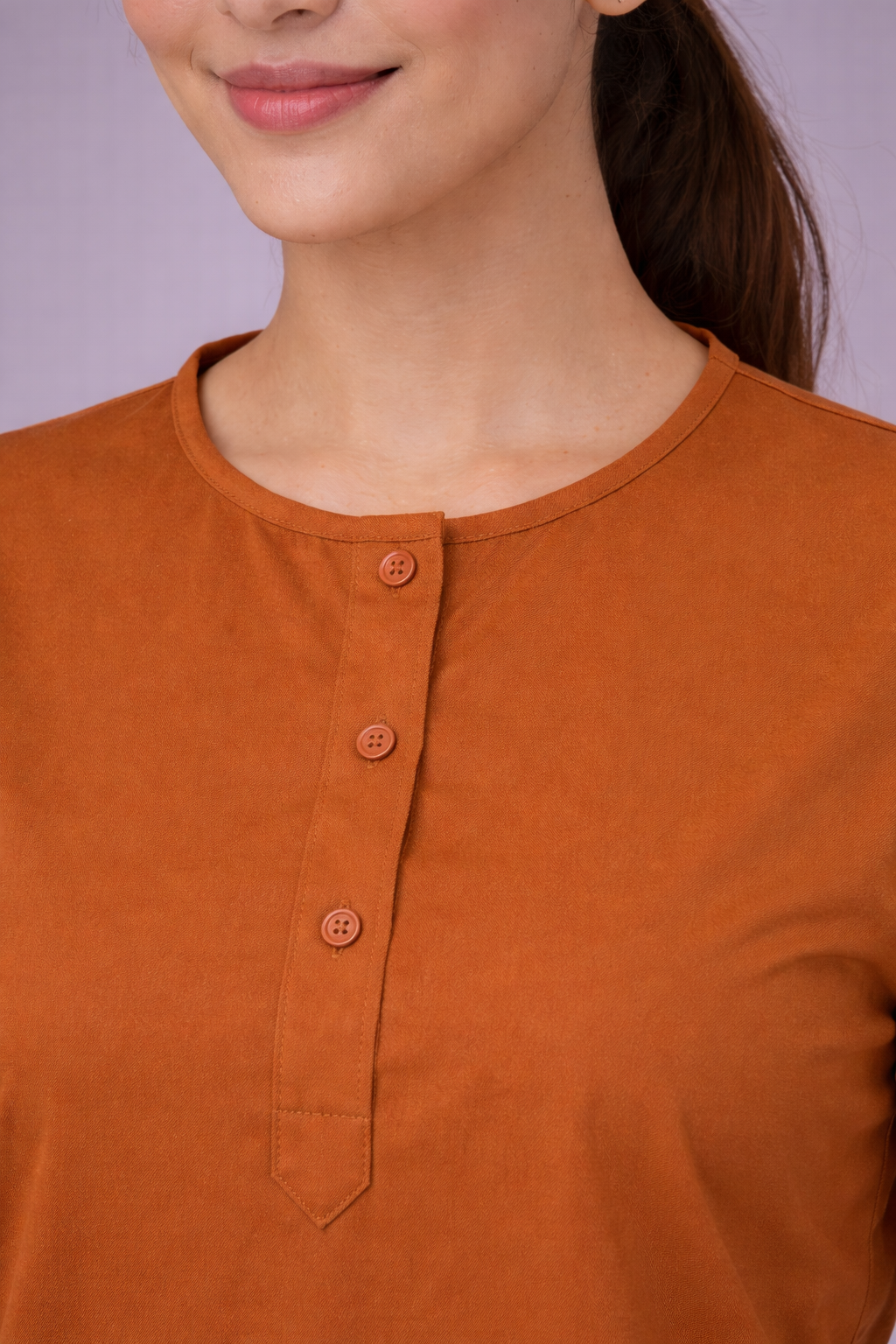 Female Premium Rust Color | Half Sleeves Scrub Set | Round Neck | Doctor & Medical Uniform | Hospital & Clinic Wear