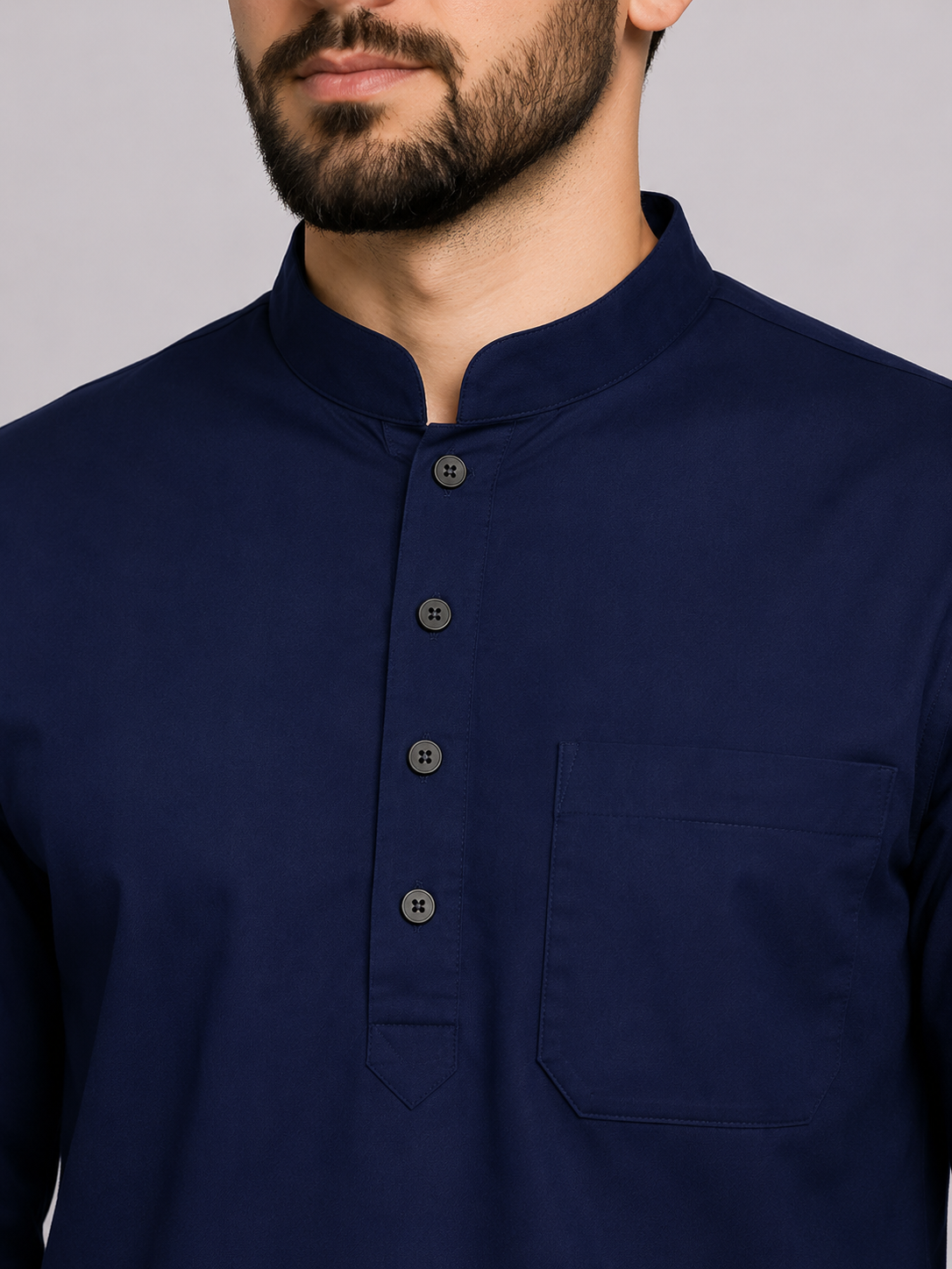 Premium Male Navy Blue Full Sleeve Scrub Set | Doctor & Medical Uniform for Men | Hospital & Clinic Wear