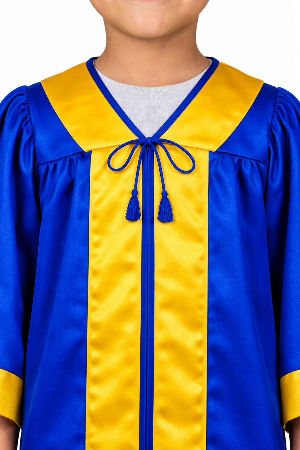 Royal Blue & Gold Kids Convocation Graduation Gown with Cap