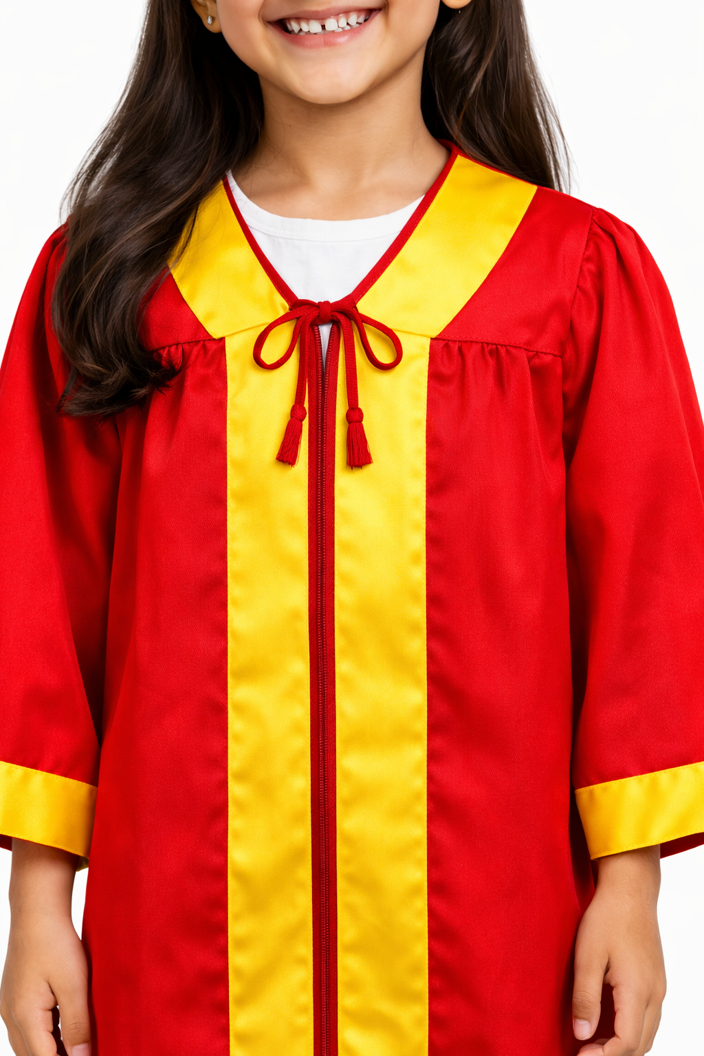 Red & Gold Kids Convocation Graduation Gown with Cap