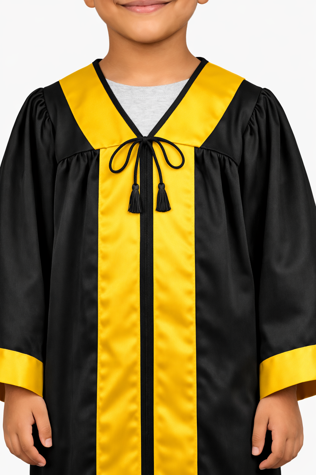 Black & Gold Kids Convocation Graduation Gown with Cap