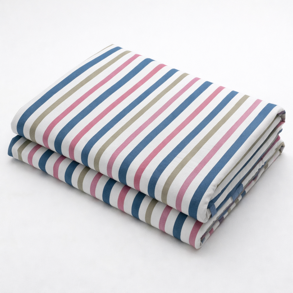 Candy Cotton Striped Hospital Bed Sheet – Soft, Breathable & Durable | Size (57 X 90 inches) | Pack Of 2