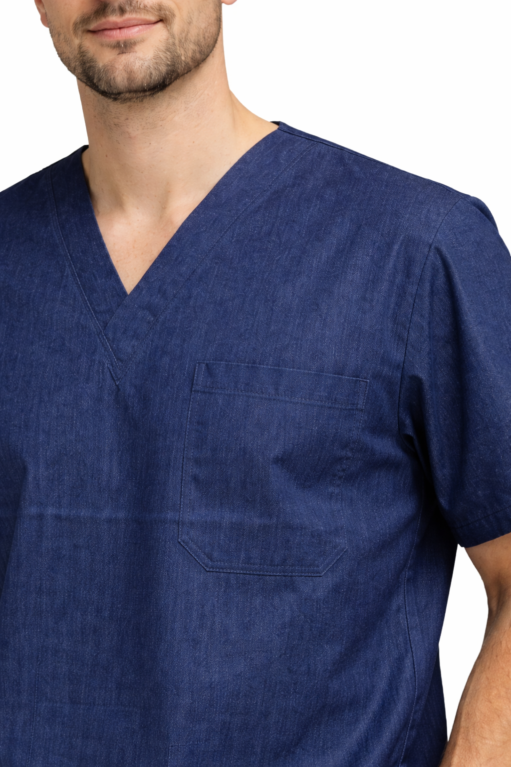 Premium Male Denim Scrub Set | V-Neck Top with 3-Pockets | Ideal for doctors, dentists, vets, nurses & healthcare professionals