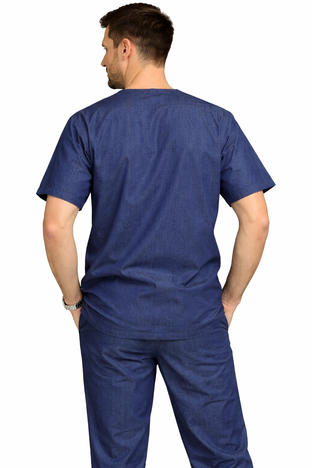 Premium Male Denim Scrub Set | V-Neck Top with 3-Pockets | Ideal for doctors, dentists, vets, nurses & healthcare professionals
