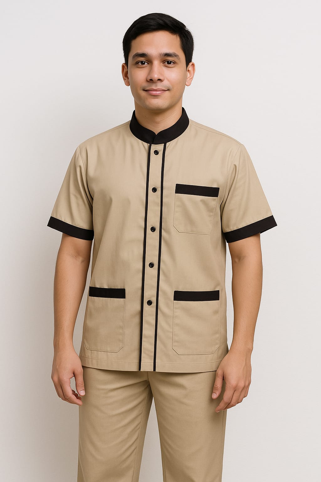 Hangerage Unisex Staff Uniform Set – Beige Polycotton Shirt & Trouser