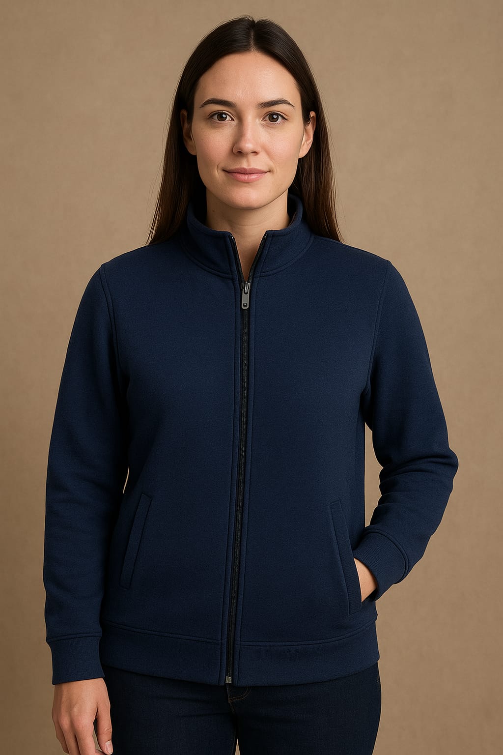 Hangerage Navy Blue Fleece Winter Jacket | Unisex | 2-side Pockets | Sizes (S-XXL)