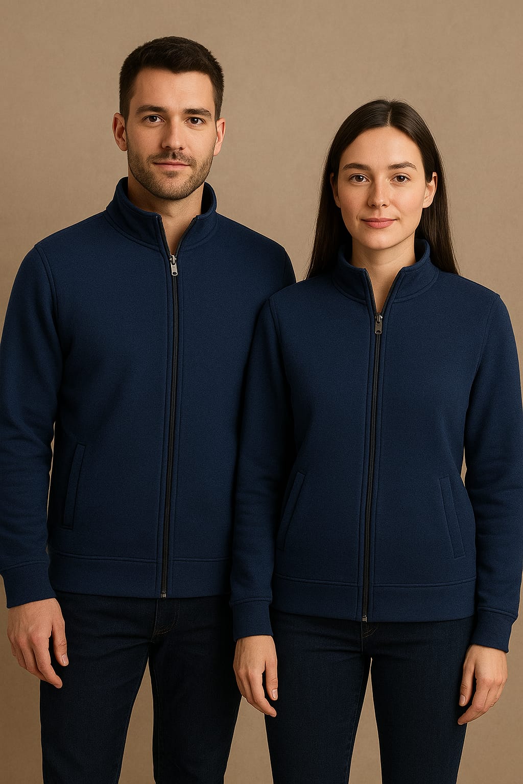 Hangerage Navy Blue Fleece Winter Jacket | Unisex | 2-side Pockets | Sizes (S-XXL)