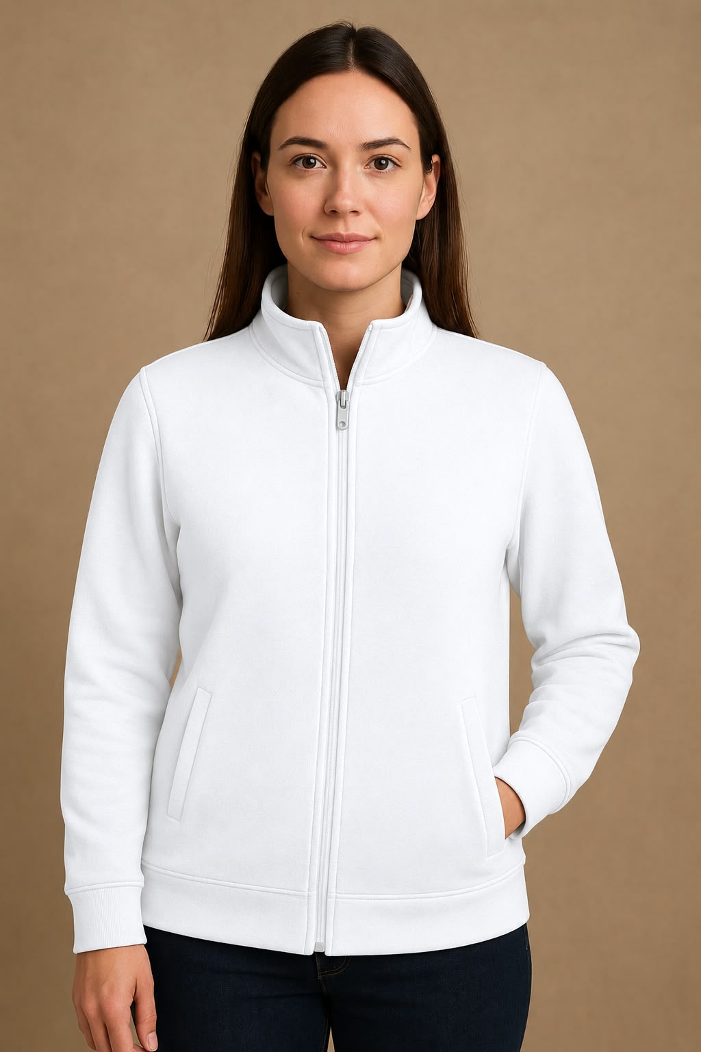 Hangerage White Fleece Winter Jacket | Unisex | 2-side Pockets | Sizes (S-XXL)