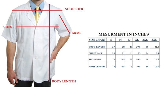 Dentist Apron | White & Sky Blue | Unisex | Stylish, Comfortable | Half Sleeves | Ideal For Health care Professionals | Sizes S - 2XL