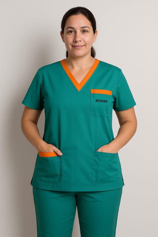 Hangerage Premium Scrub Suits | Unisex | Polycotton, Stylish, Comfortable | Half Sleeves| Ideal For Health care Professionals | Color (Medical Green) Sizes S-2XL