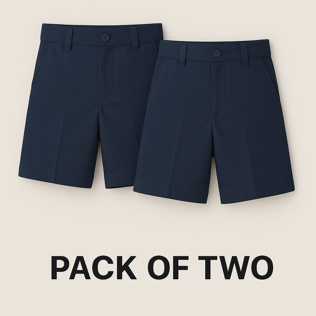 Grogoo-lifestyle Navy Blue Pant | Half Pant | School Pant | Sizes (22-34) | Pack Of 2