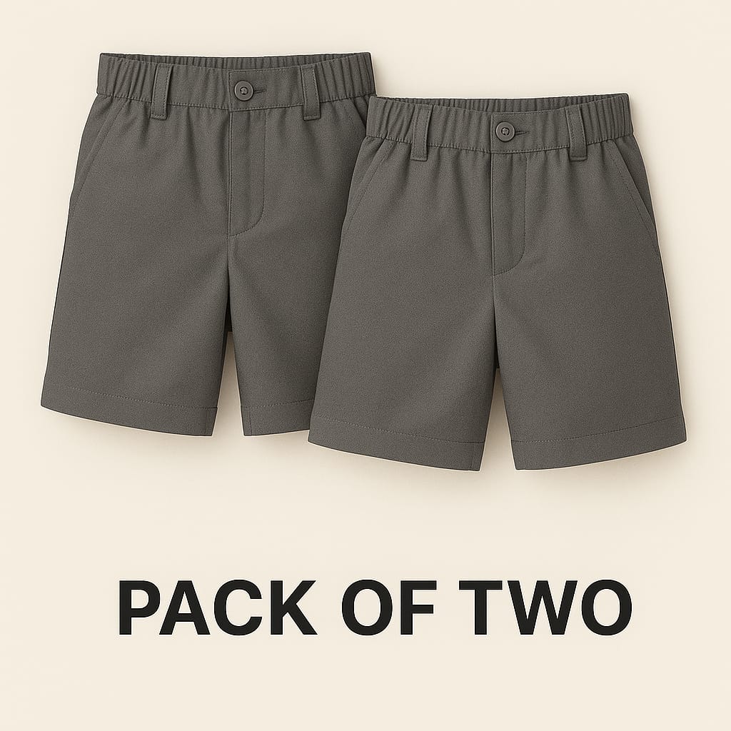 Grogoo-lifestyle Grey Pant | Half Pant | School Pant | Sizes (22-34) | Pack Of 2