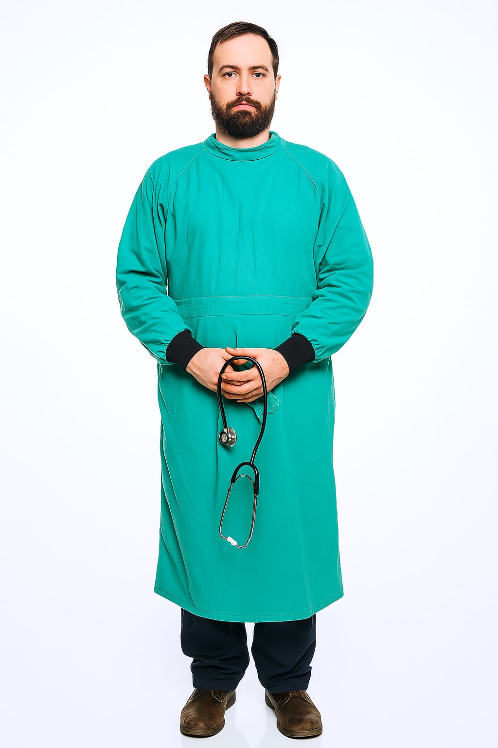 Hangerage Surgeon Gown – Full Sleeves with Ribbed Cuffs | Medical OT Protective Wear | Free Size