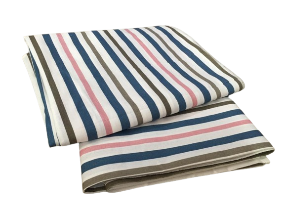 Candy Cotton Striped Hospital Bed Sheet – Soft, Breathable & Durable | Size (57 X 90 inches) | Pack Of 2