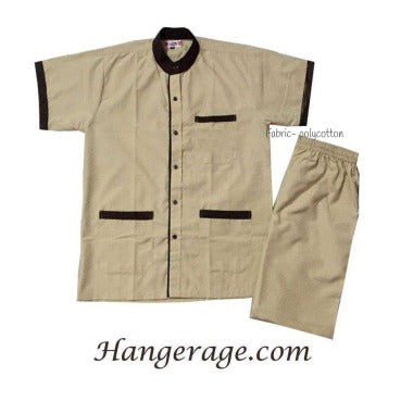 Hangerage Unisex Staff Uniform Set – Beige Polycotton Shirt & Trouser